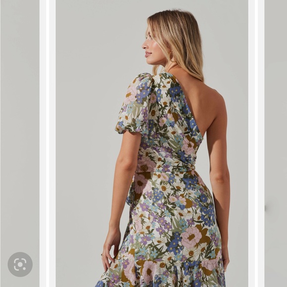 ASTR the Label Santorini Dress in Off White Retro Floral - Picture 3 of 7